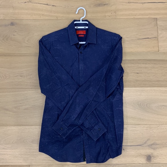 DARK BLUE ZARA MENS DRESS SHIRT - SIZE SMALL - Picture 7 of 7
